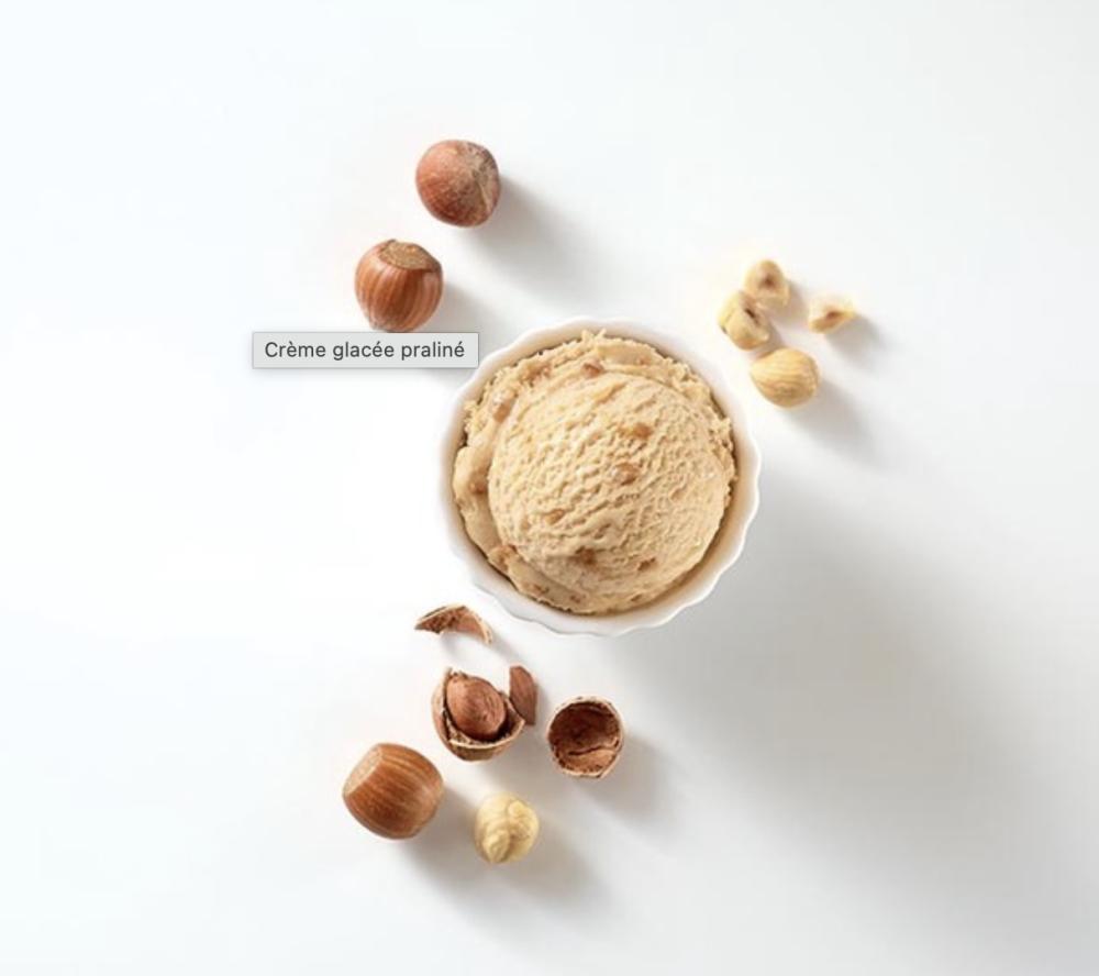 Crème glacée praliné
