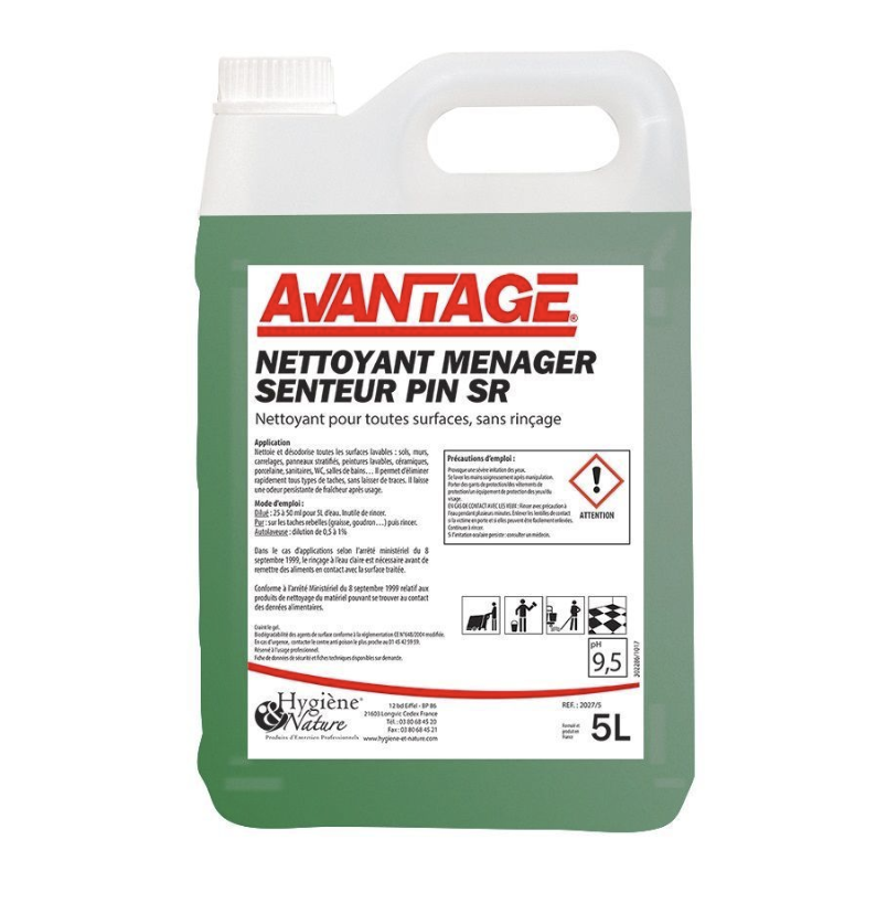Détergent multi-usages fraîcheur pin - Liquide Nettoyant sol 5l