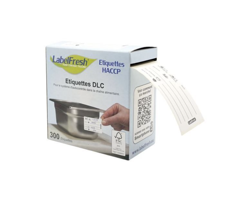 Etiquette traçabilité alimentaire DLC 70x45mm x300