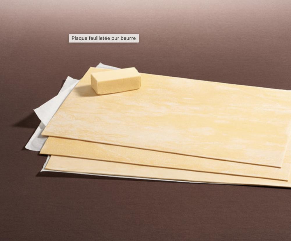 Plaque pâte feuilletée pur beurre Banquet Or 10kg - 57x37x0,28 cm